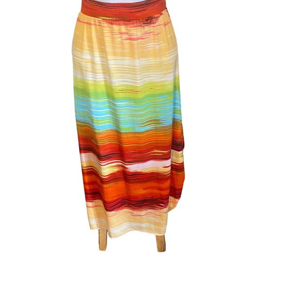 Cato rainbow red green yellow orange skirt size M - Picture 2 of 7